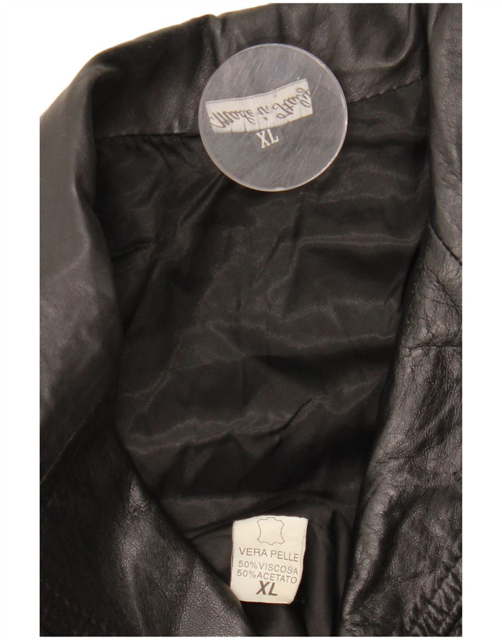 VINTAGE Chaqueta de cuero para hombre Reino Unido 42 XL Cuero negro