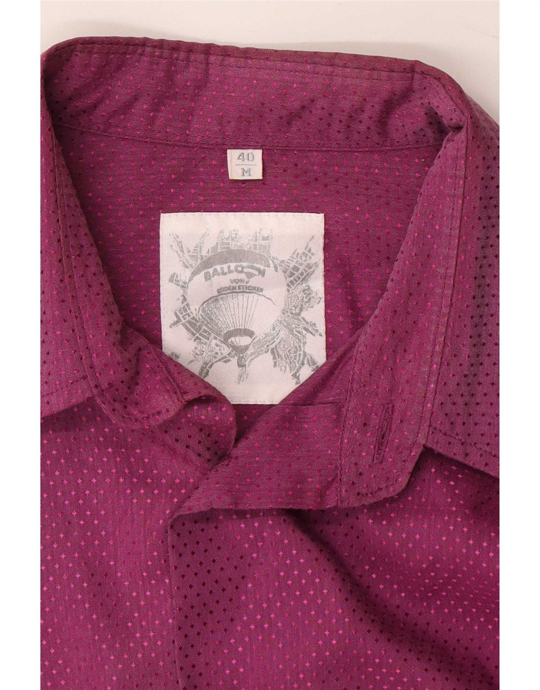 Balloon Camisa para hombre Talla 40 Medium Maroon Spotted