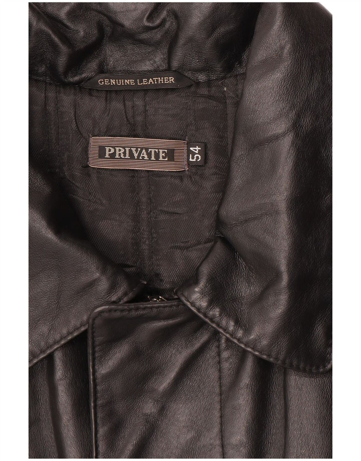 Chaqueta de cuero para hombre Private IT 54 2XL Cuero negro