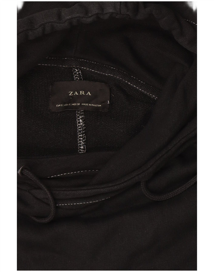 Zara Hombre Sudadera Con Capucha Jersey Pequeño Negro