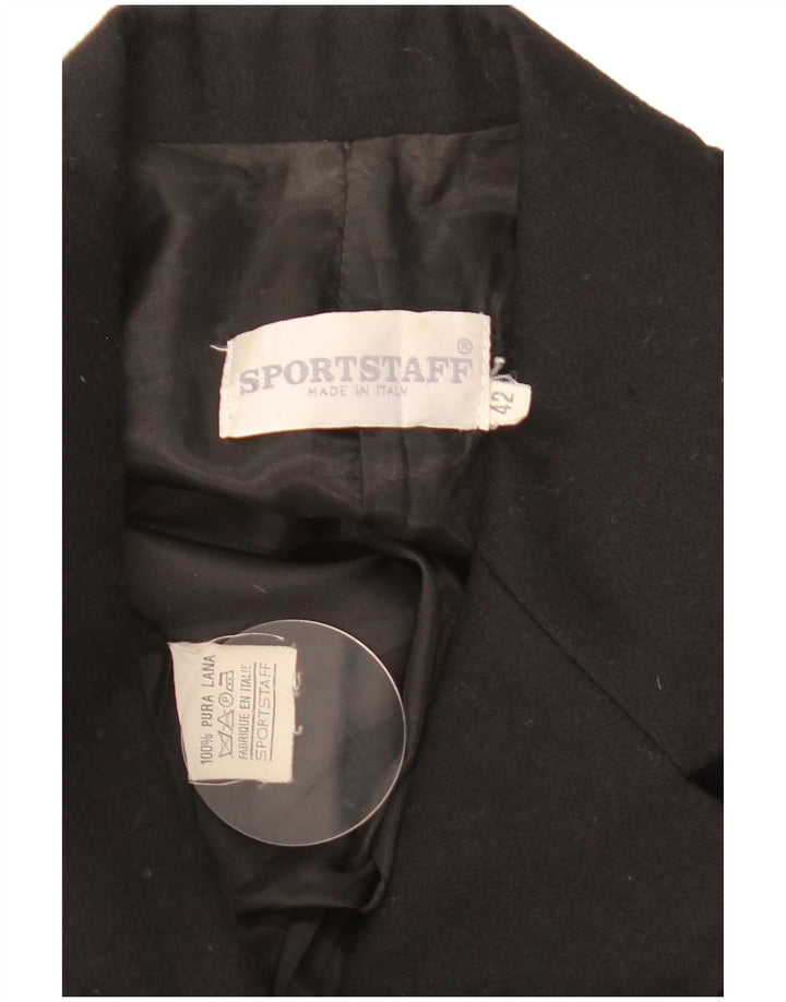 Sportstaff Chaqueta tipo blazer de 9 botones para mujer IT 42 Lana virgen negra mediana