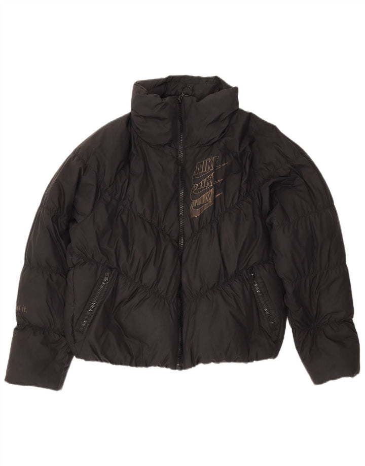 Nike Chaqueta acolchada con gráfico extragrande para mujer UK 6 XS Poliéster negro