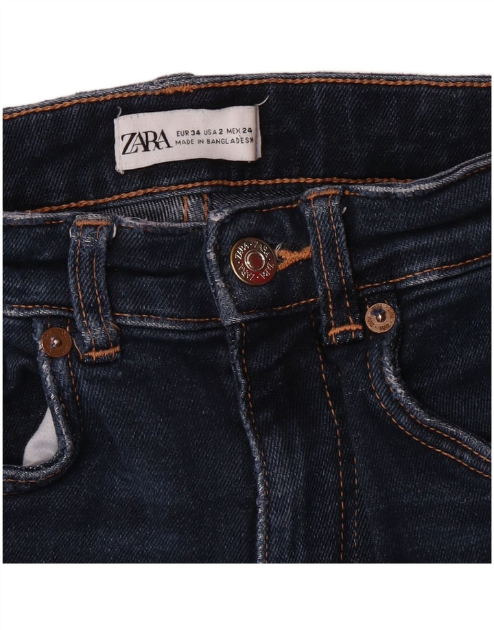 Zara Vaqueros pitillo de cintura alta para mujer EU 34 2XS W24 L27 Azul