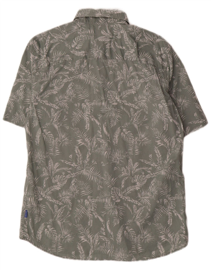Camisa Jack & Jones Hombre Manga Corta Algodón Floral Verde Medio