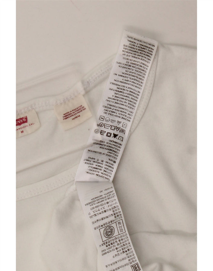 LEVI'S Camiseta para mujer Top UK 12 Medium White Cotton