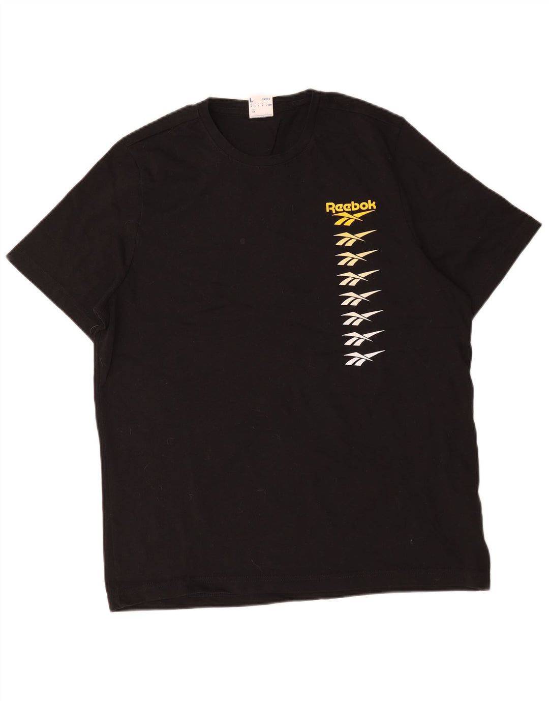 Reebok Camiseta gráfica para hombre Top grande de algodón negro