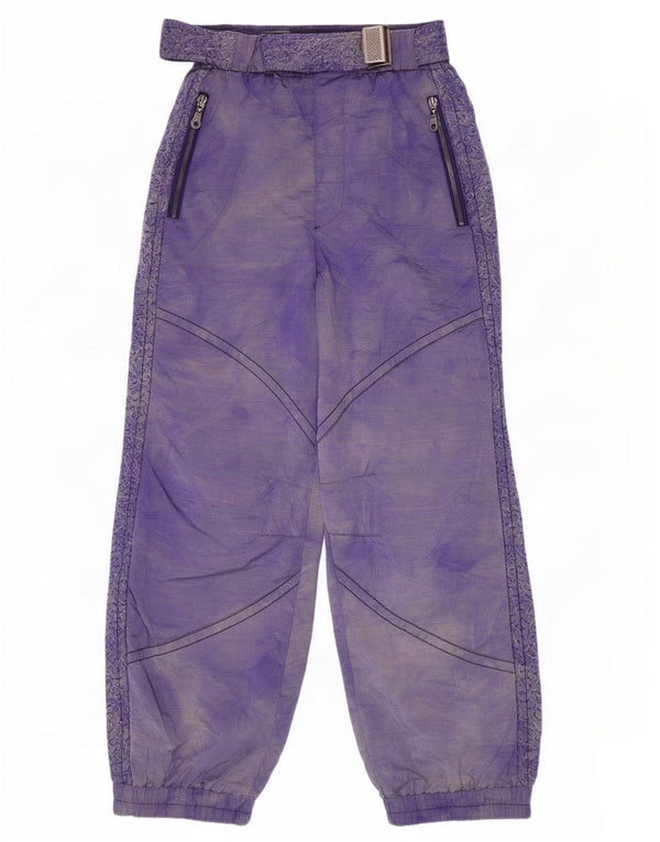 Maier Pantalones de esquí de cintura alta para mujer UK 46 Large Púrpura Tie Dye Poliamida