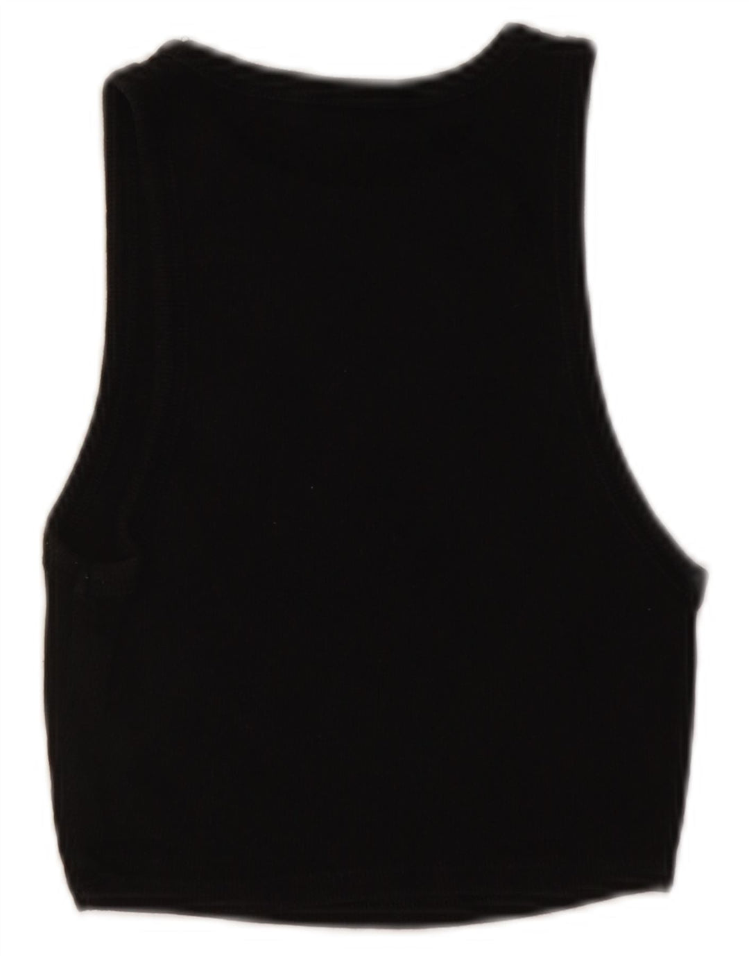 ZARA Mujer Crop Vest Top UK 12 Mediano Negro Algodón