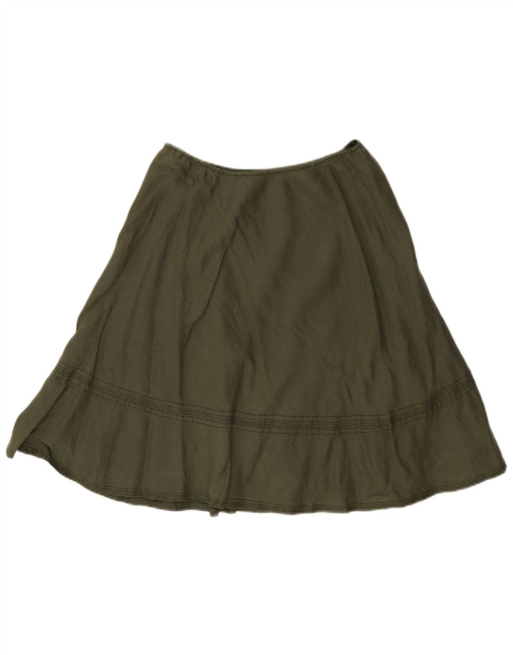 Benetton Falda Acampanada IT 44 Medium W28 Lino Caqui