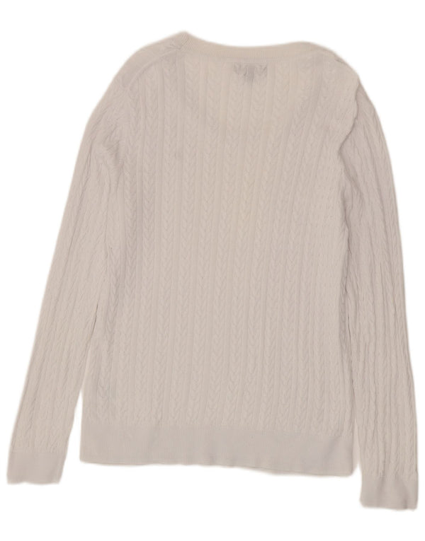 Tommy Hilfiger Jersey con Cuello Barco para Mujer UK 18 XL Algodón Blanco