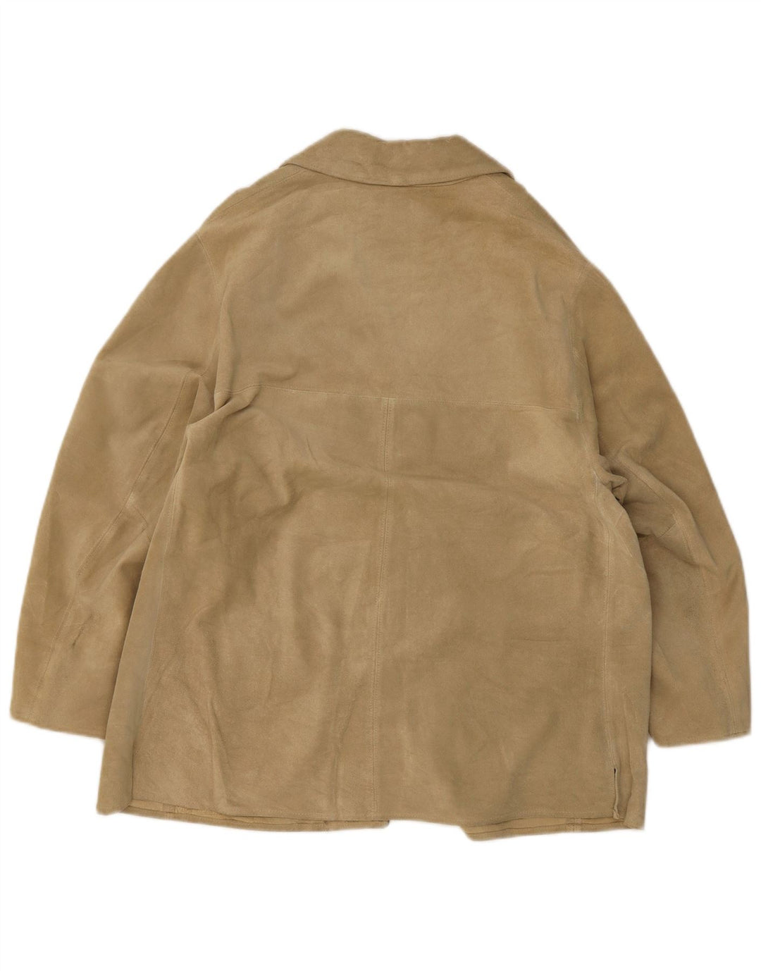 Massimo Rebecchi Chaqueta tipo blazer de ante con 4 botones para mujer, talla 44, color beige medio