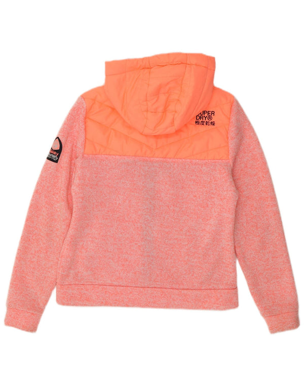 Superdry Mujer Sudadera con capucha y cremallera UK 44 Grande Poliéster con bloques de color rosa