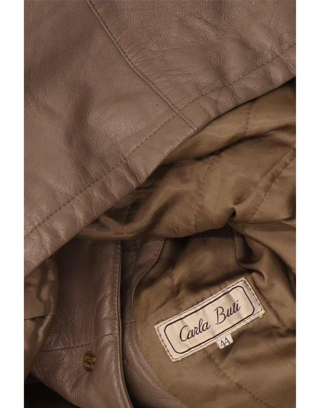 Carla Buti Chaqueta De Cuero Mujer IT 44 Gris Medio