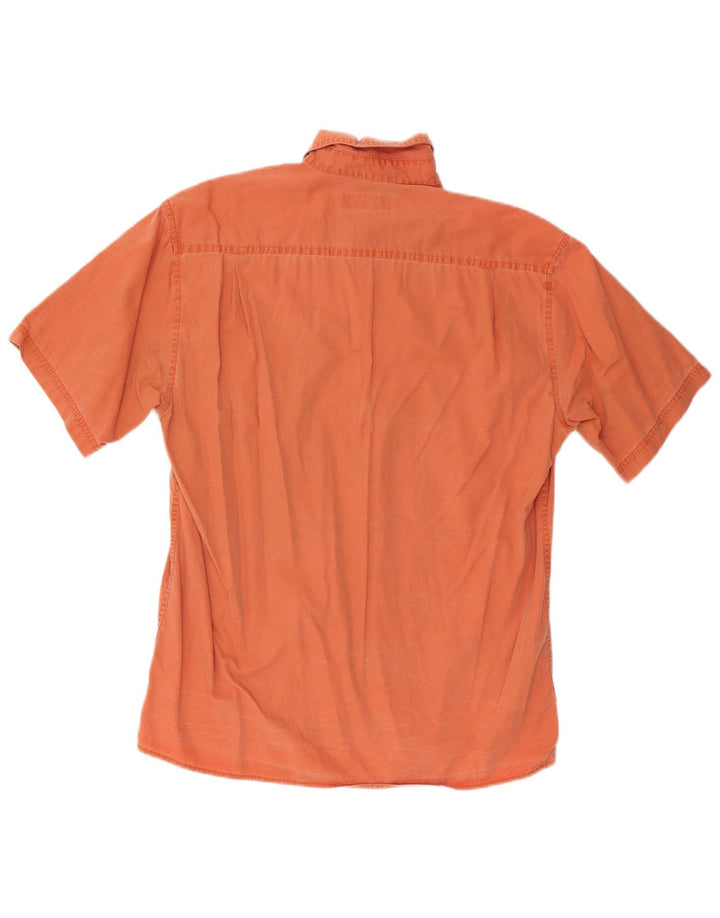 Wrangler Camisa De Manga Corta Para Hombre Algodón Naranja Medio