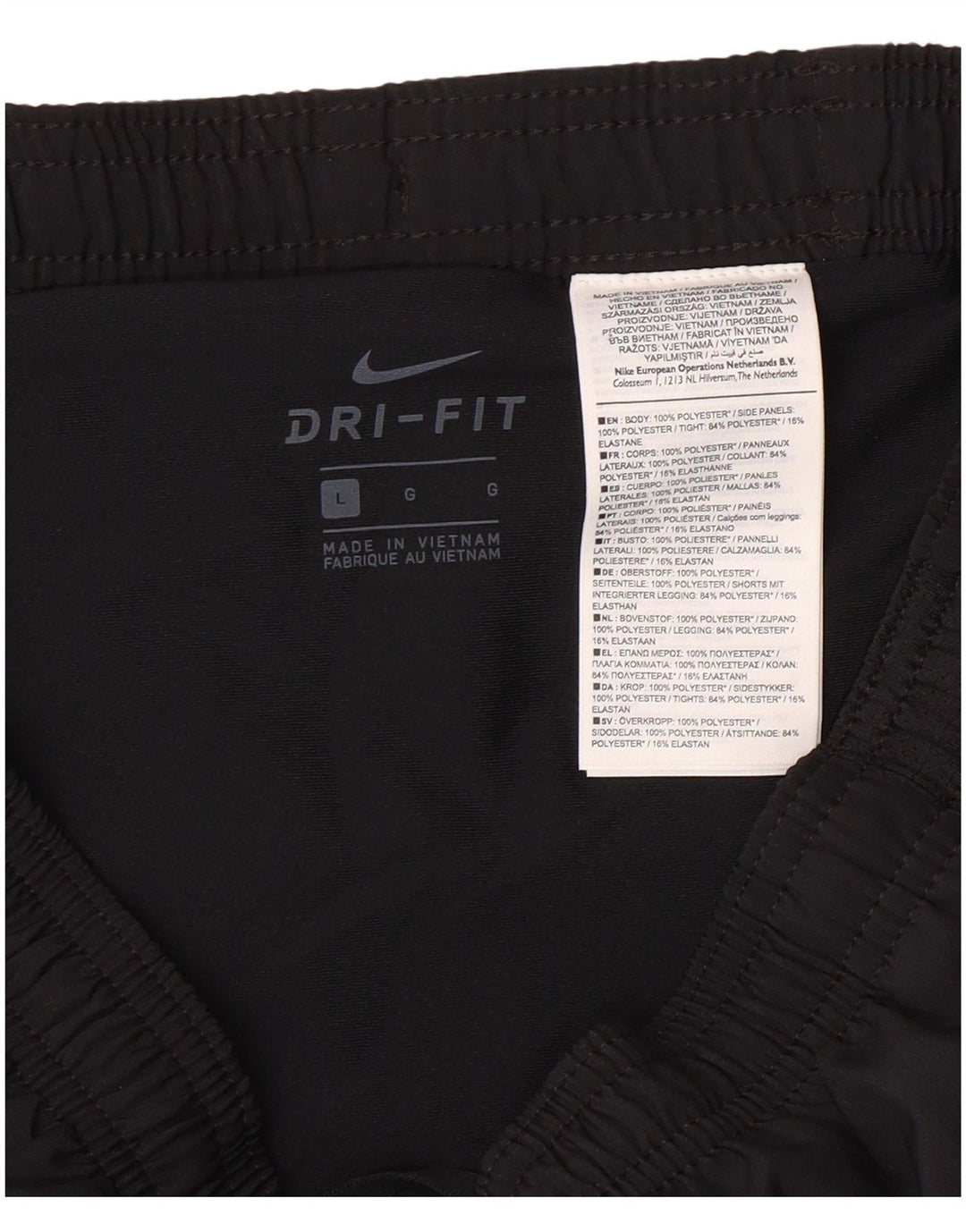 NIKE Pantalones cortos deportivos Dri Fit para mujer UK 46 Grande Poliéster negro