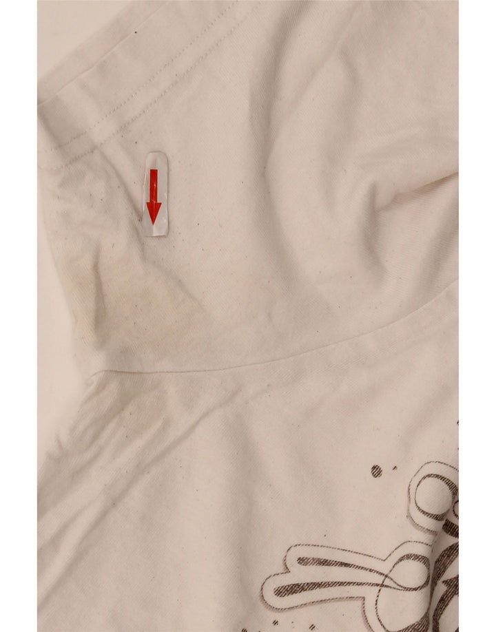 Adidas - Camiseta gráfica para hombre, talla mediana, algodón blanco