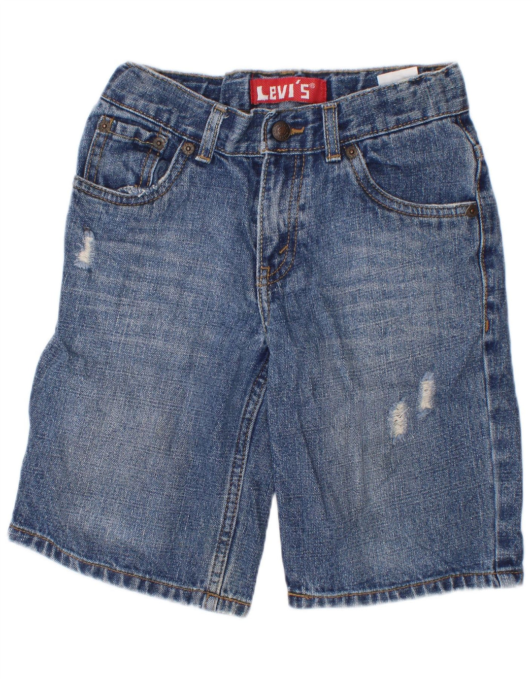 Levi's Shorts vaqueros para niños 6-7 años W24 Blue Ramie