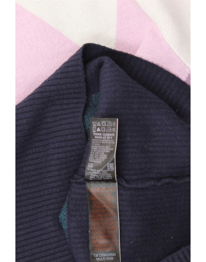 Marks & Spencer Jersey con cuello alto para mujer, talla 40, talla grande, multicolor