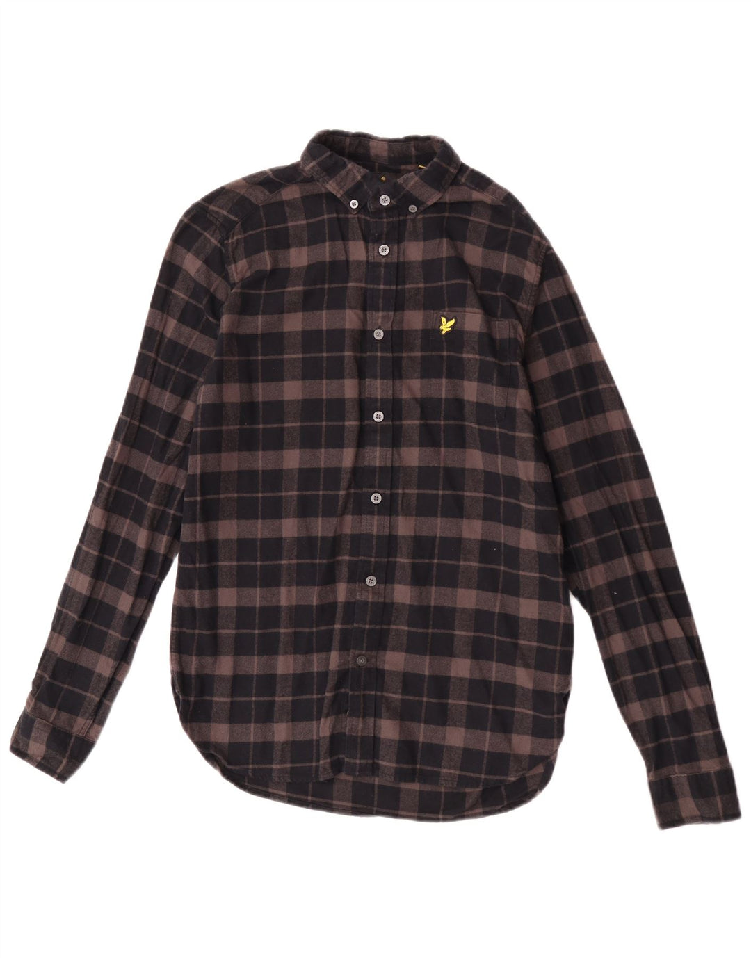 Camisa de franela para hombre Lyle & Scott de algodón a cuadros marrón pequeño