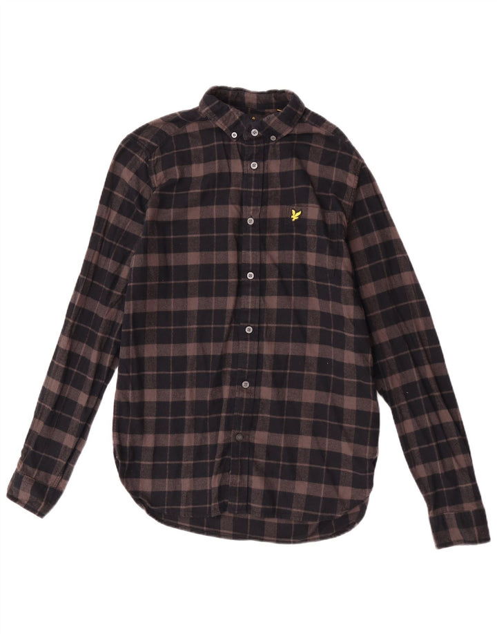 Camisa de franela para hombre Lyle & Scott de algodón a cuadros marrón pequeño