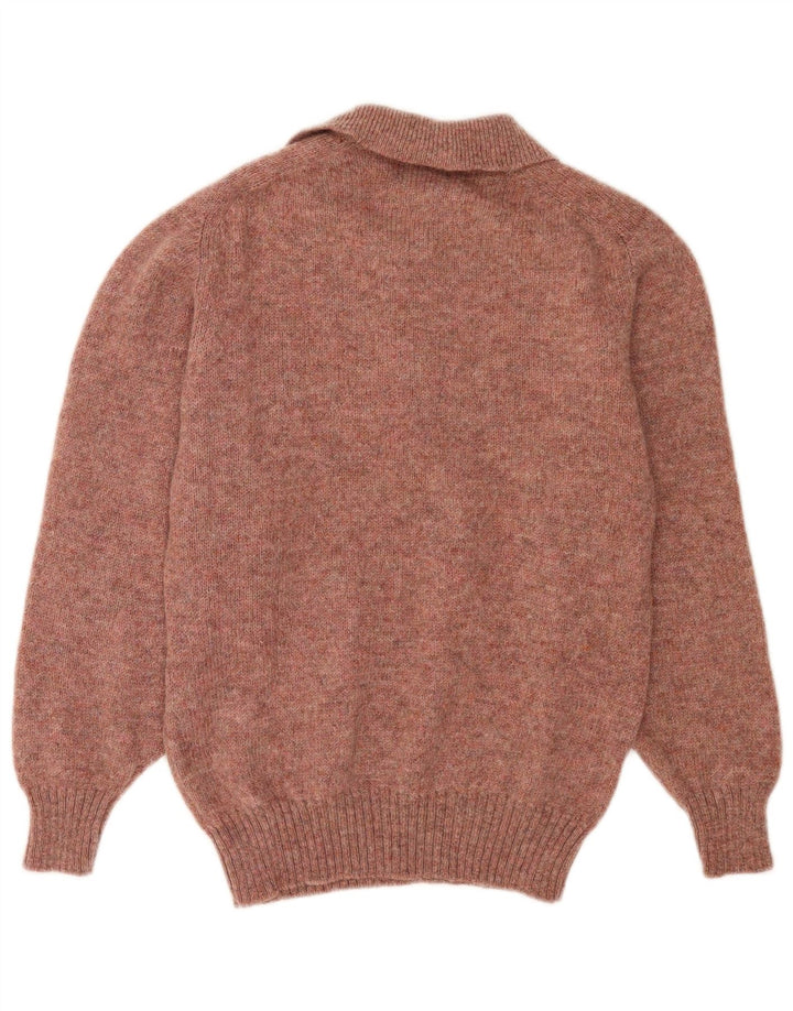 Kappa Hombre Polo Neck Jumper Sweater Lana Moteada Roja Mediana