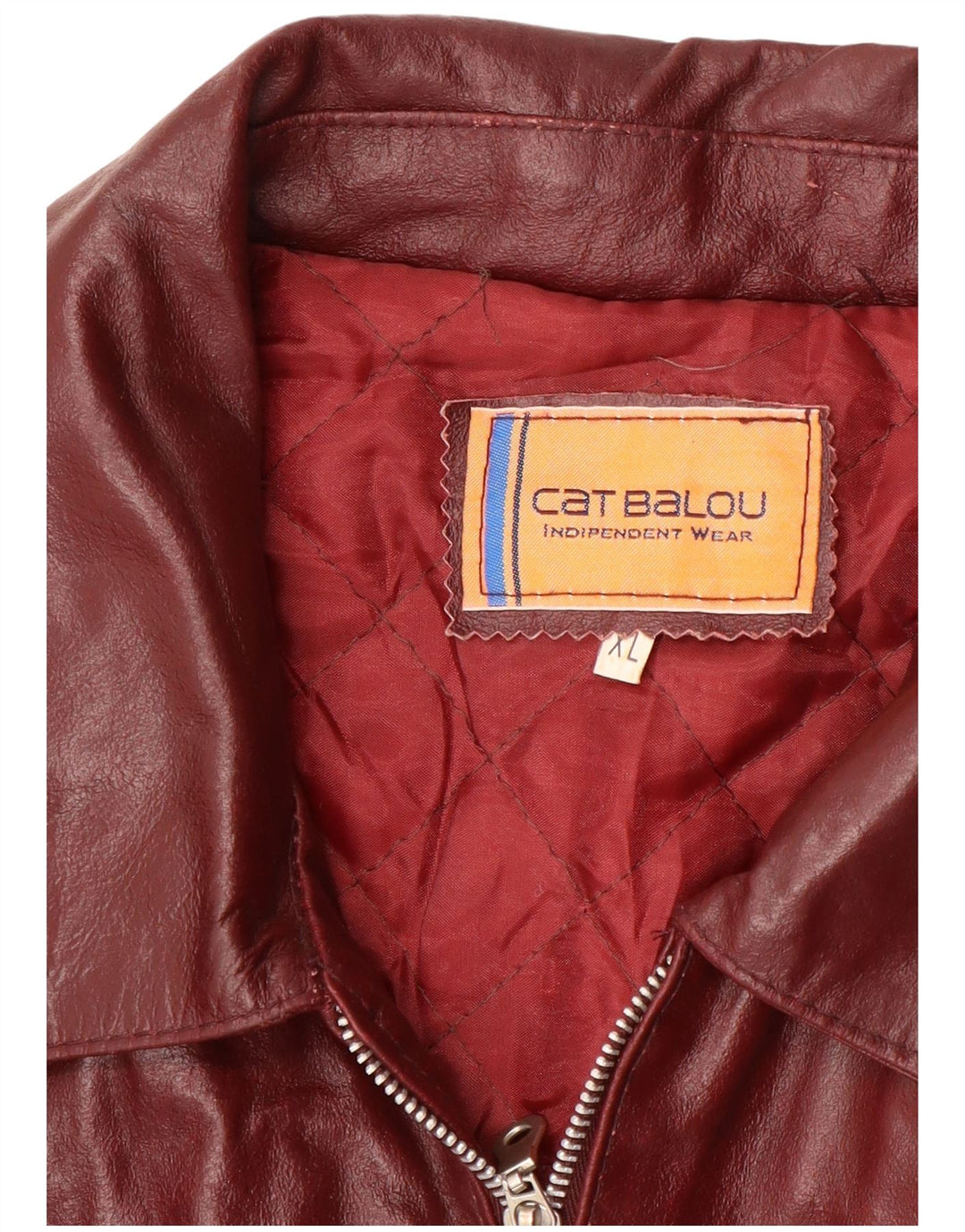 VINTAGE Chaqueta de cuero para mujer Reino Unido 18 XL Borgoña