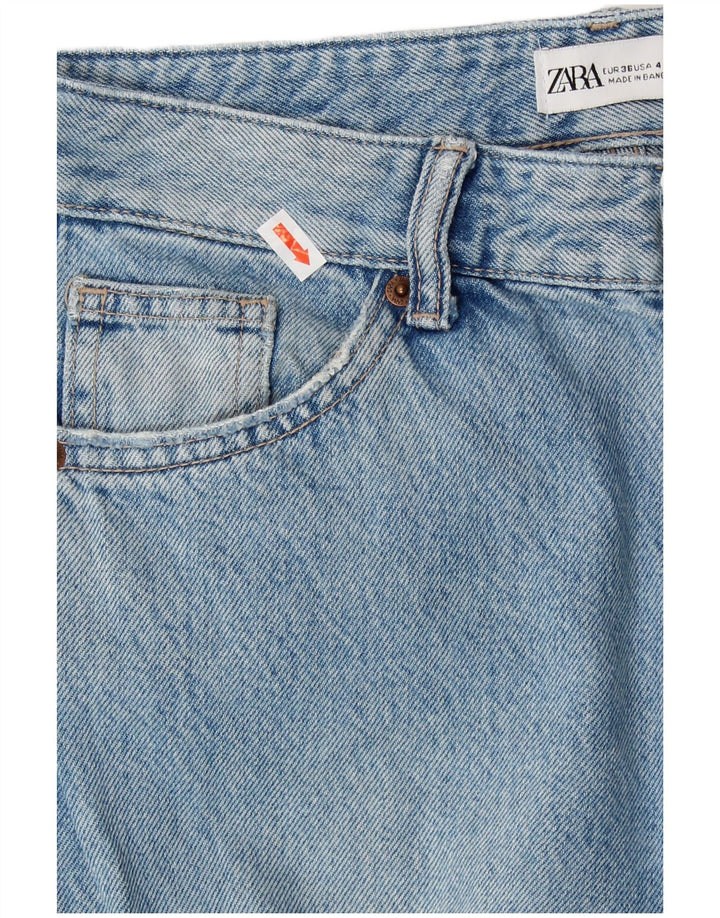 ZARA Mujer Vaqueros Cargo Acampanados EU 36 XS W26 L32 Algodón Azul