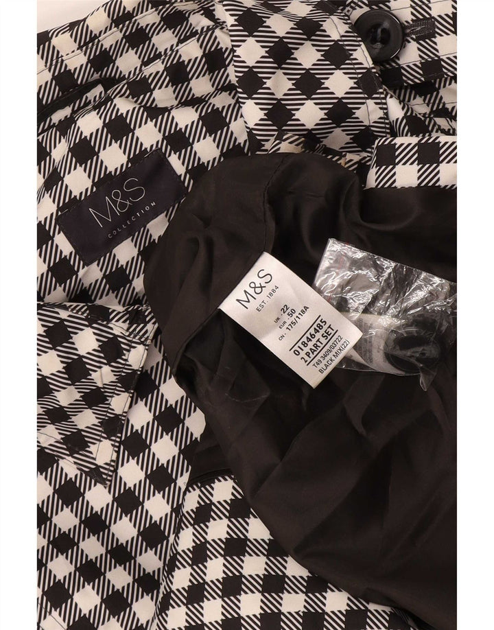 Marks & Spencer Gabardina para mujer UK 40 3XL Poliéster de pata de gallo negro