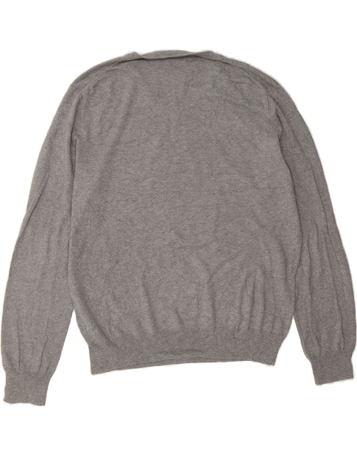 J. CREW Mens V-Neck Jumper Sweater XL Grey Cotton Vintage J. Crew and Second-Hand J. Crew from Messina Hembry 