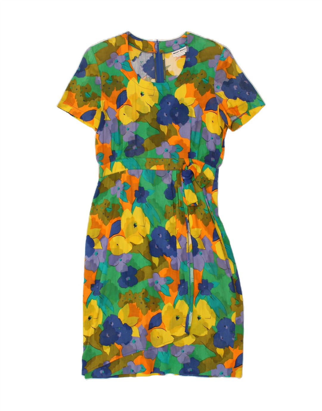 MARY WEST Womens Sheath Dress IT 42 Medium Multicoloured Floral Cotton Vintage Mary West and Second-Hand Mary West from Messina Hembry 