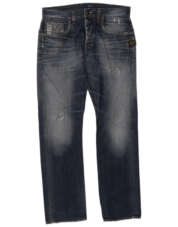 Vaqueros rectos desgastados para hombre G-Star W33 L32 Algodón azul