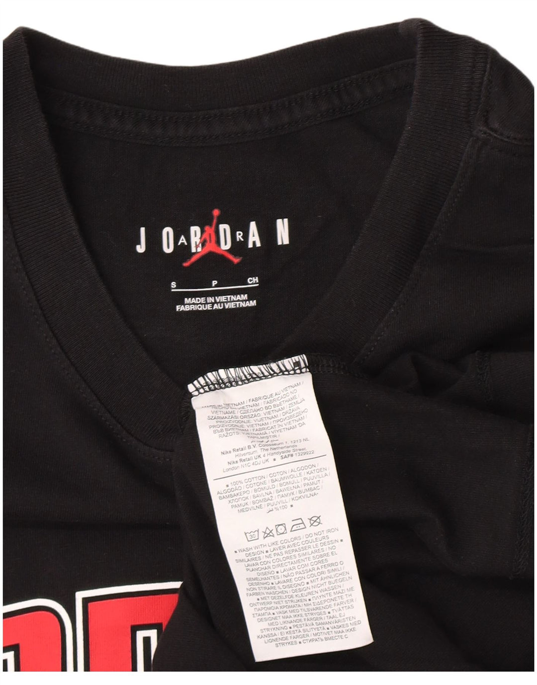Jordan - Camiseta gráfica para hombre, talla pequeña, algodón negro