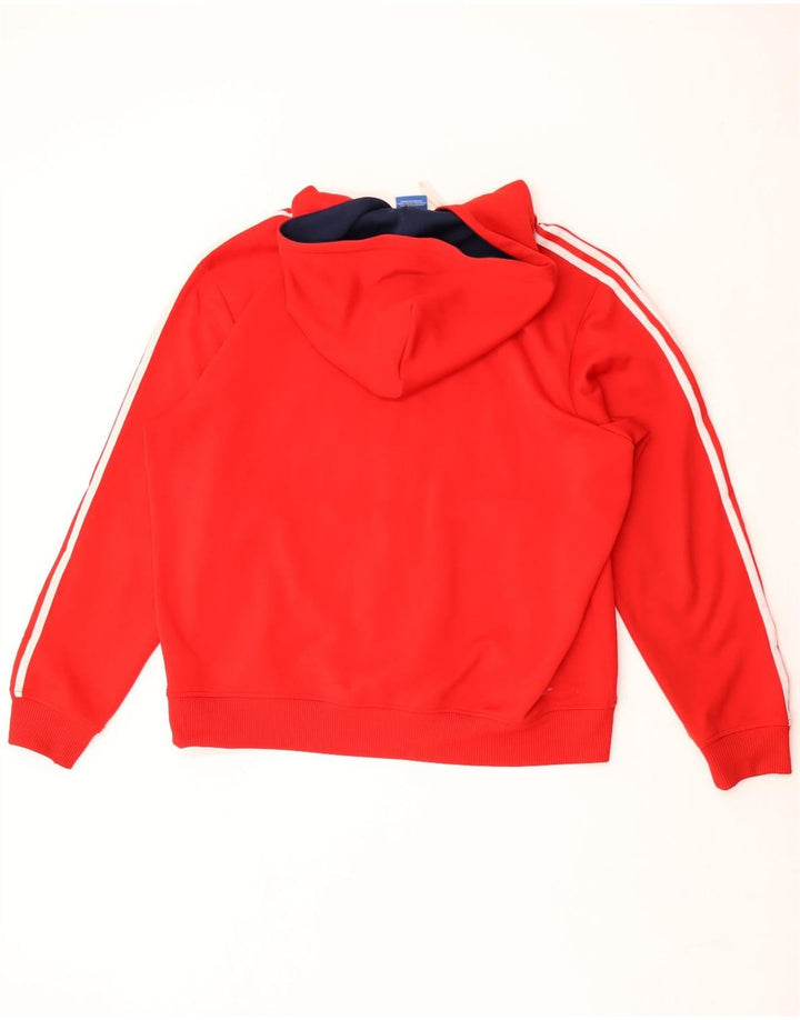 Adidas Sudadera con capucha y cremallera para hombre XL Poliéster rojo