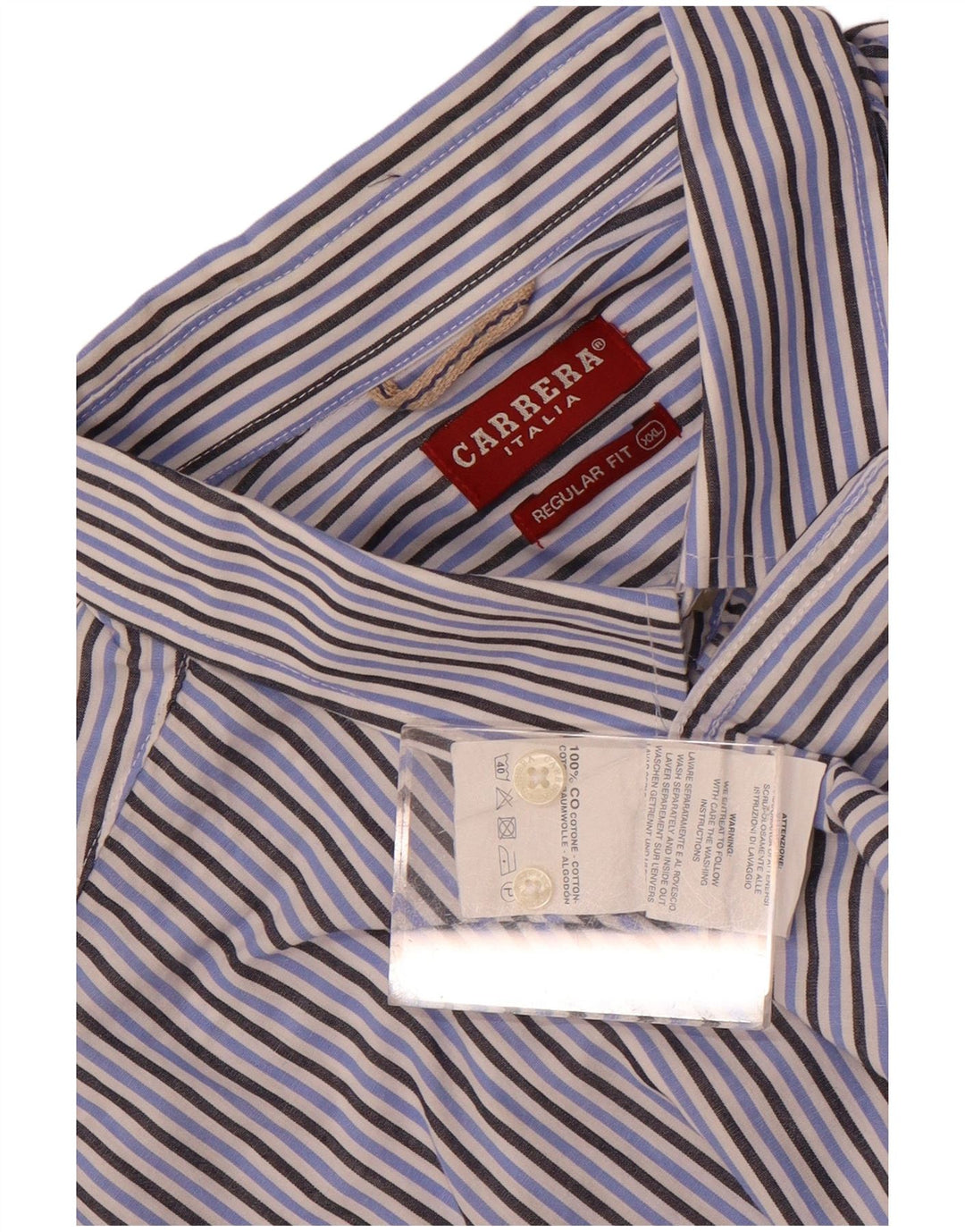 Carrera Camisa de manga corta para hombre de ajuste regular 2XL Algodón a rayas azules