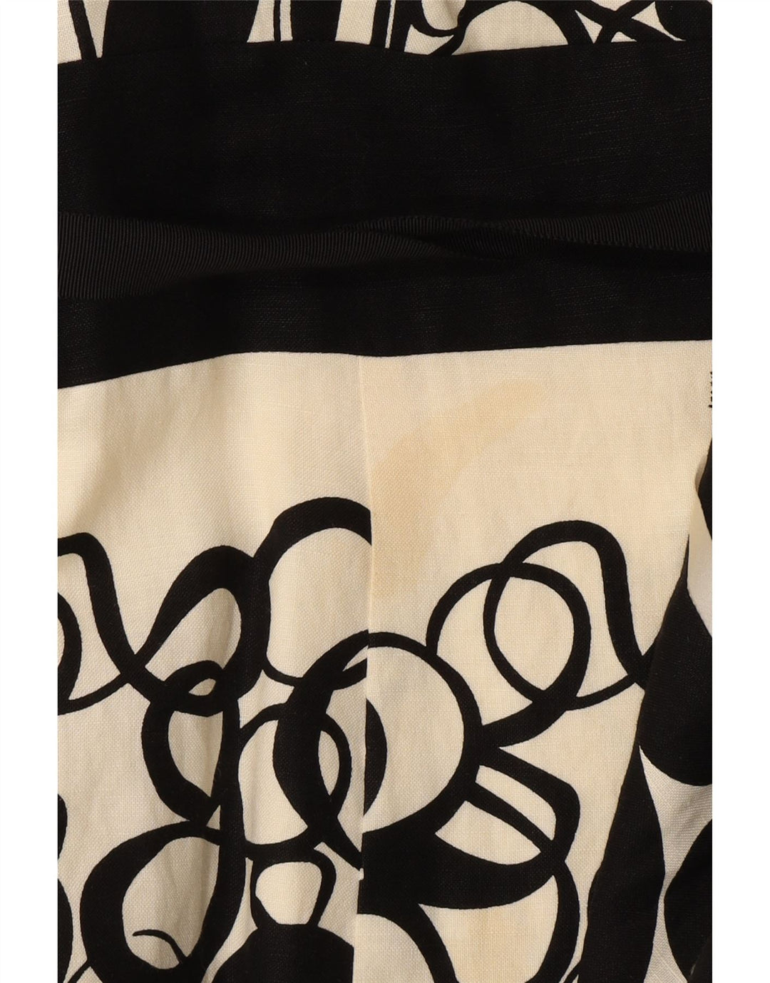 MONSOON Vestido acampanado sin mangas para mujer UK 40 Pequeño lino geométrico negro