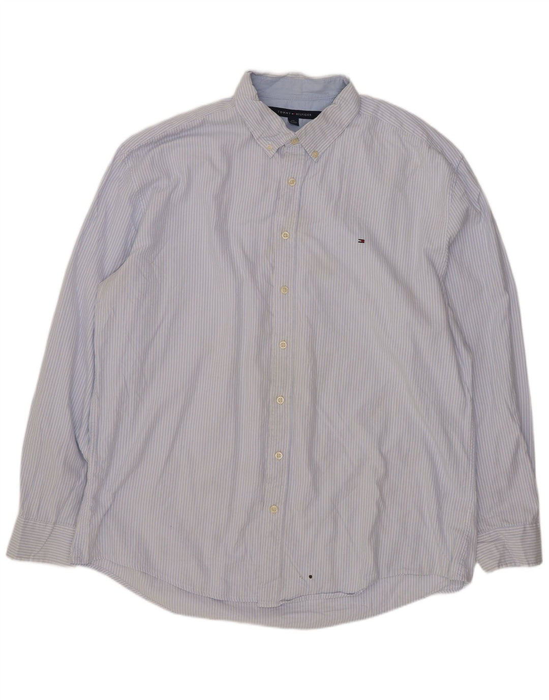 Tommy Hilfiger Camisa para hombre 2XL Algodón a rayas azules