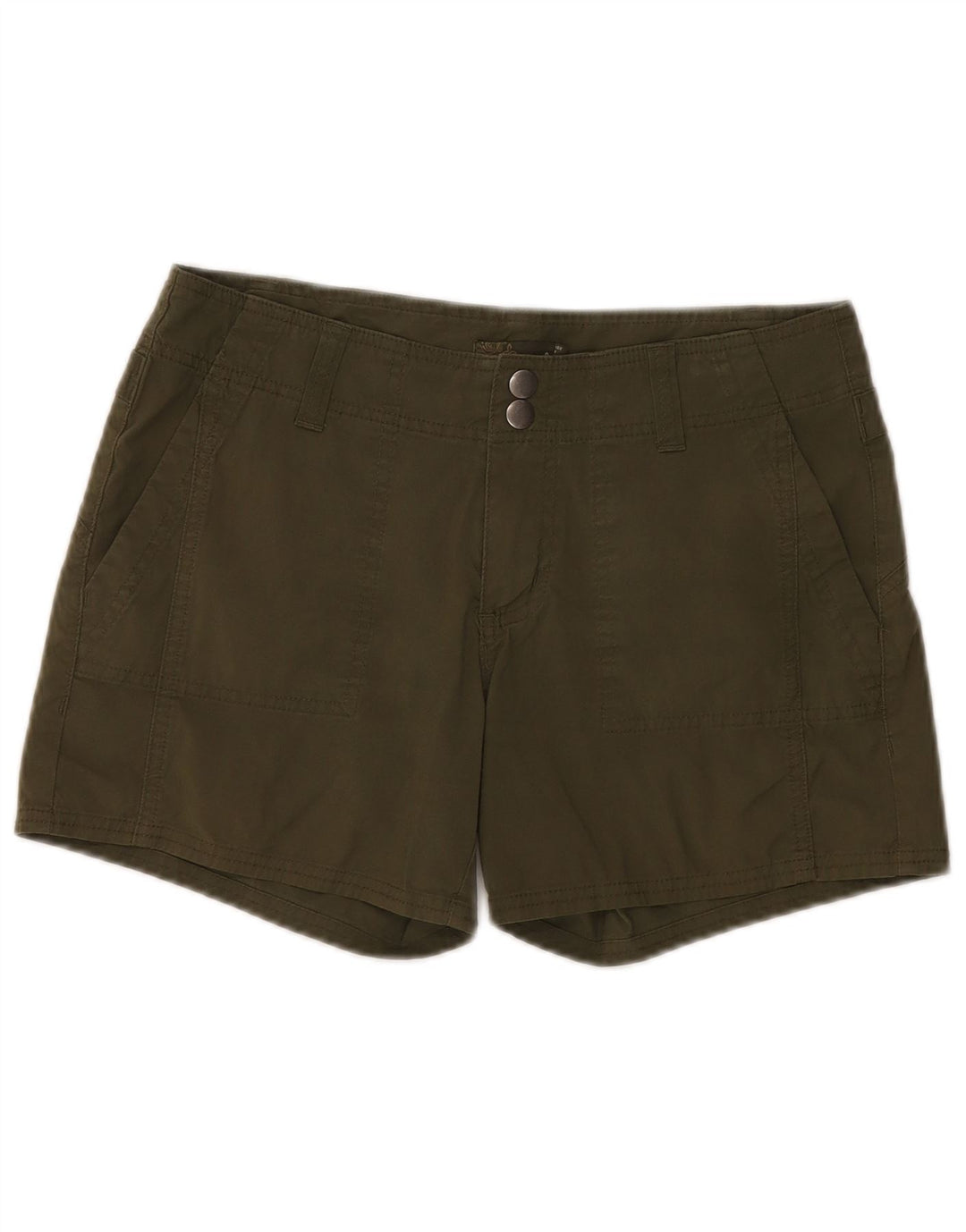 Prana pantalones cortos cargo para mujer US 8 mediano W32 algodón caqui