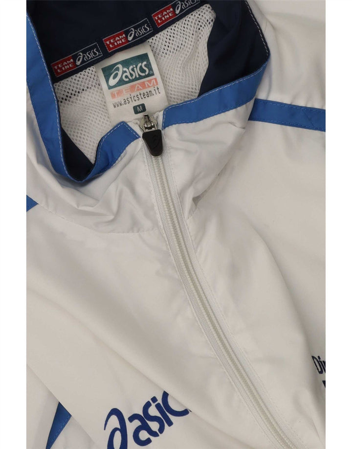 Chaqueta superior de chándal con gráfico Asics para hombre Poliéster con bloques de color blanco mediano