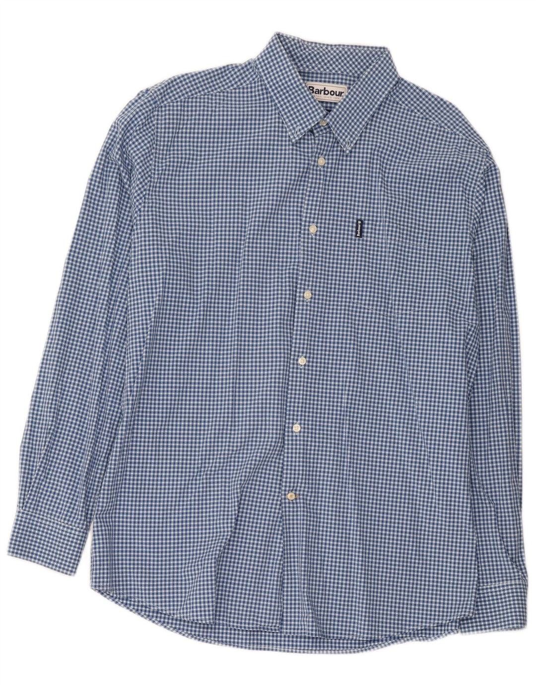 Barbour Camisa a medida para hombre XL Algodón a cuadros azul