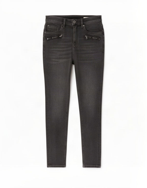 Marks & Spencer Vaqueros pitillo de talle alto para mujer UK 12 Medium W27 L28 Gris