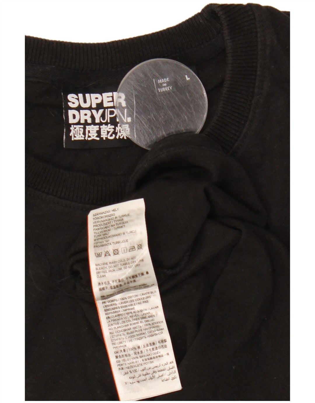 Superdry Camiseta para hombre Top grande de algodón negro