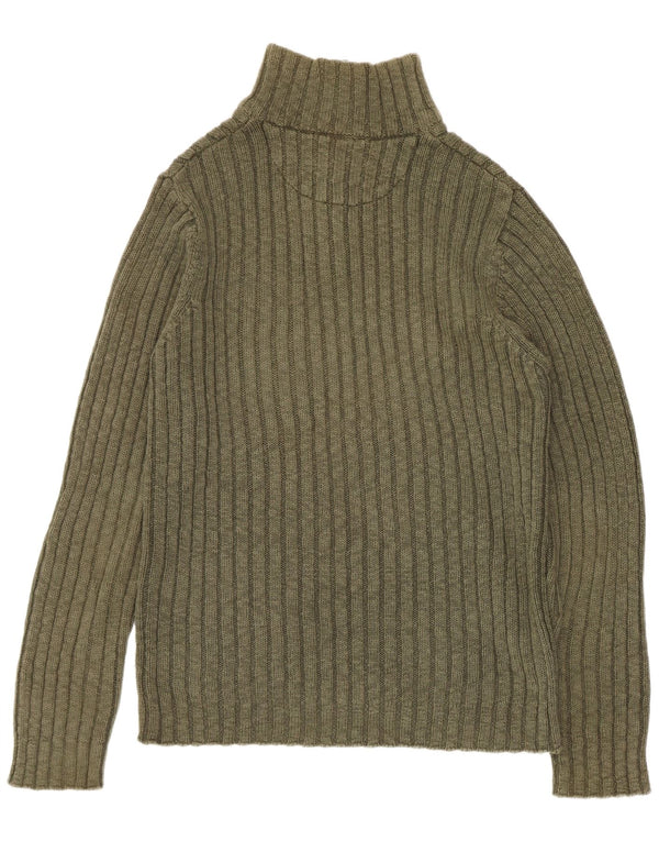 Marlboro Classics - Jersey con cuello y cremallera para hombre, talla grande, algodón caqui