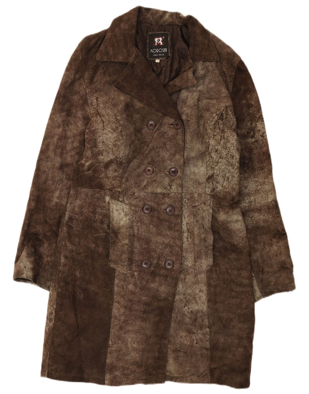 Morosini Abrigo de ante con doble botonadura para mujer UK 44 Cuero marrón medio