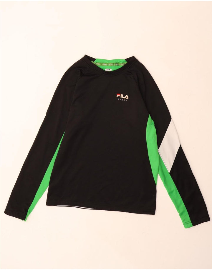 Fila Camiseta Niño Manga Larga 13-14 Años XL Negro Colorblock Poliéster Deportes