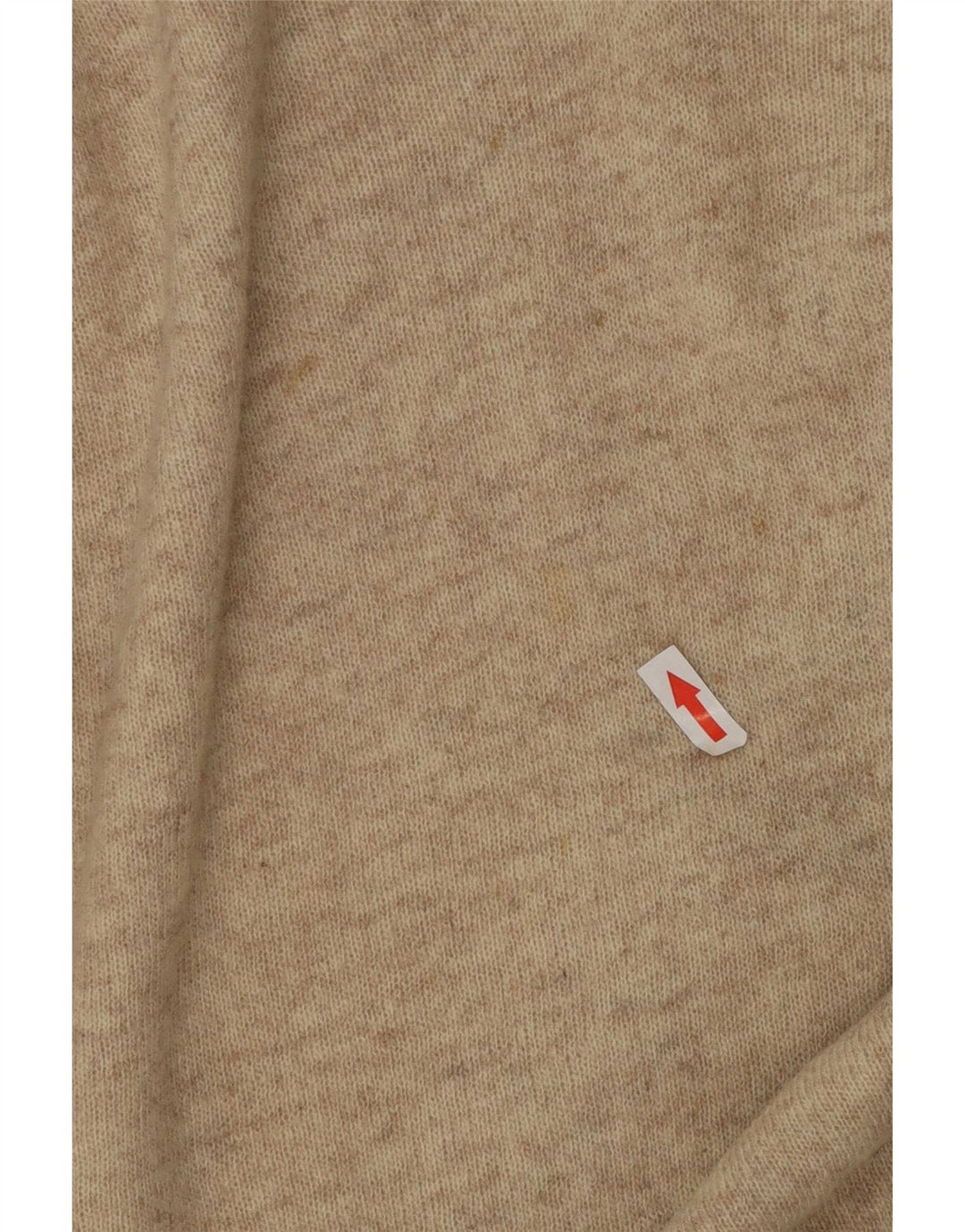 Vintage hombres V-cuello jumper suéter grande beige moteado lana