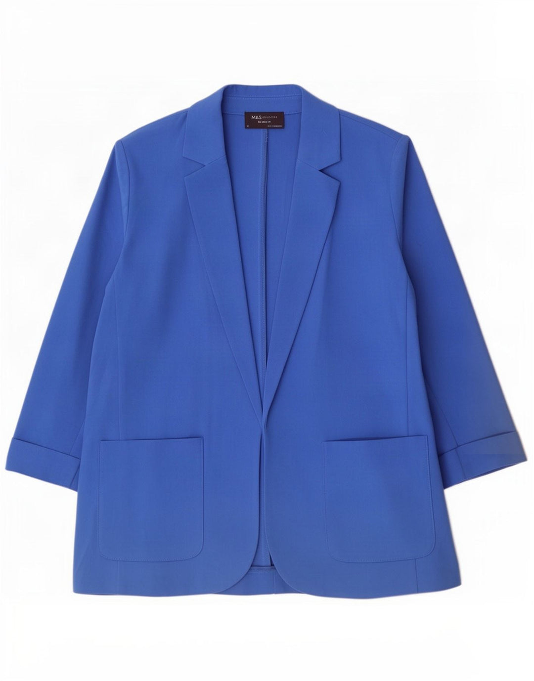 Marks & Spencer Chaqueta Blazer de Manga 3/4 para Mujer UK 44 Grande Azul