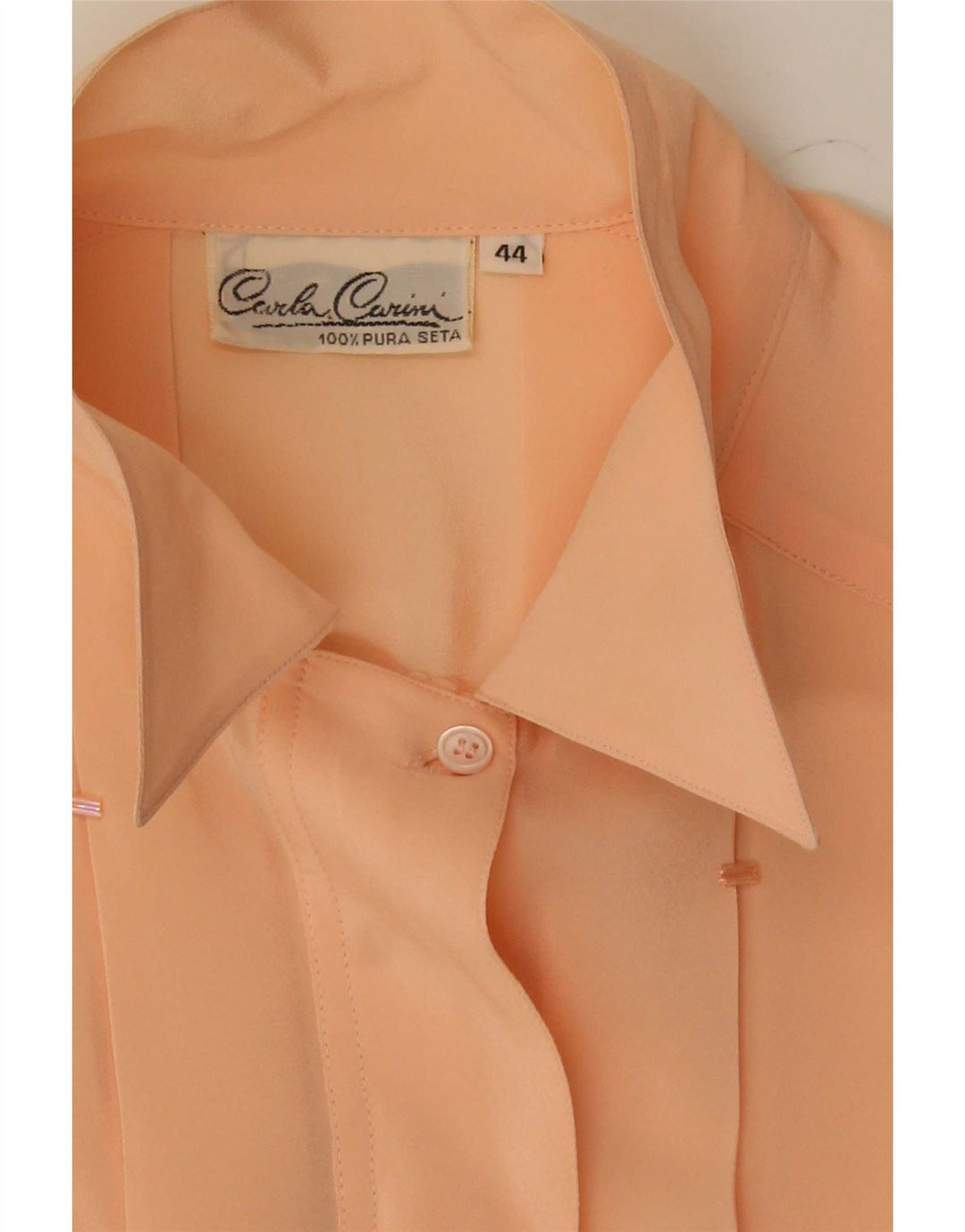 Carla Carini Blusa Camisera Mujer IT 44 Seda Rosa Mediana