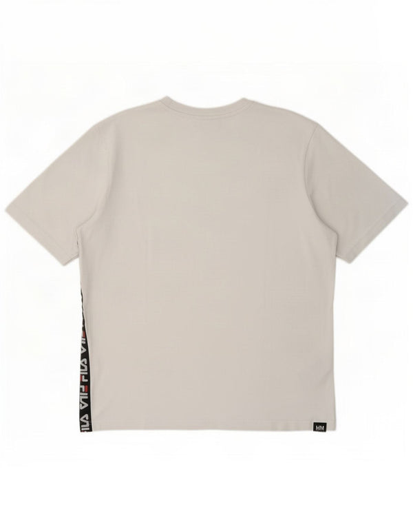 Fila Camiseta gráfica para mujer Top UK 40 Large White Colourblock Cotton