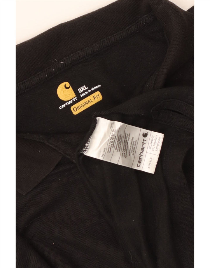 CARHARTT Polo de ajuste original para hombre 3XL Poliéster negro