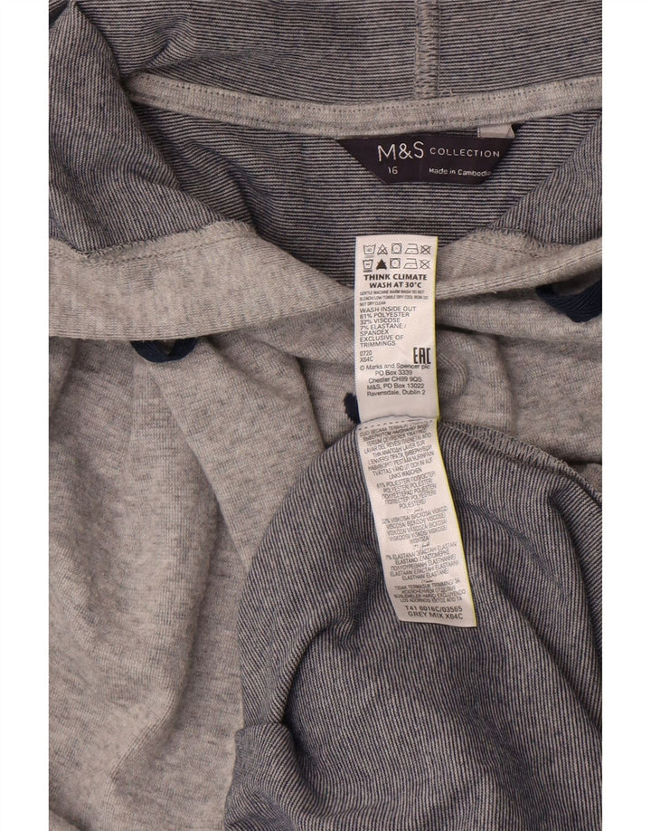 Marks & Spencer - Sudadera con capucha para mujer, diseño gráfico, talla grande, color gris